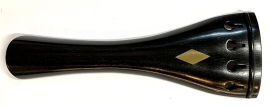 BKVN 0681 Violin Tailpiece Round Ebony – Black Fret - Brass Rhombus 4/4  [113 mm]