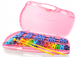 AG-27N PK   ΜΕΤΑΛΛΟΦΩΝΟ  27 NOTES GLOCKENSPIEL_COLOR BARS / PINK CASE